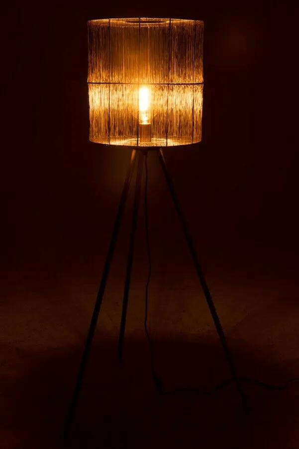 Lampa podłogowa metalowa brązowa 136 cm