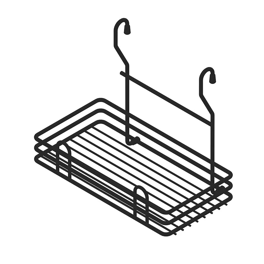 Koszyk zawieszkowy pojedynczy mały metal lakier czarny mat RAL 9005