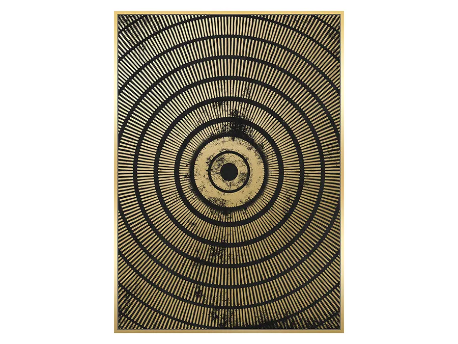 Obraz okręgi TOIR22764 82x122 cm - złoto-czarny