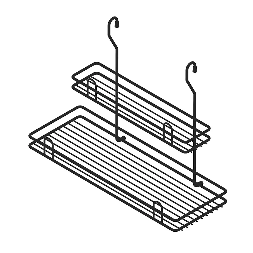 Koszyk zawieszkowy podwójny duży metal lakier czarny mat RAL 9005