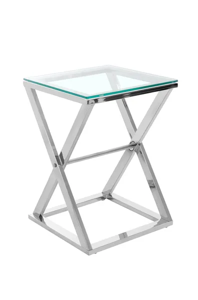 Stolik pomocniczy CRISS CROSS - srebrny