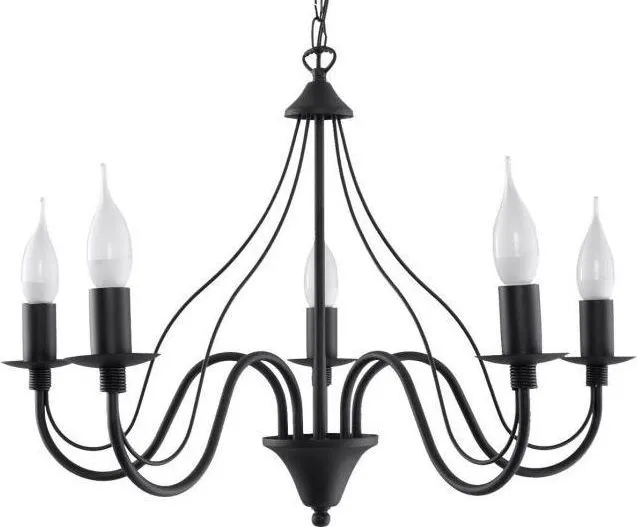 Lampa wisząca 5-punktowa czarna 60x80 cm