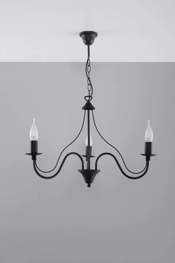 Lampa wisząca 5-punktowa czarna 60x80 cm
