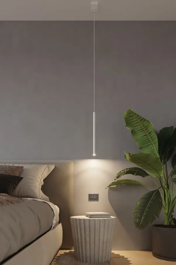 Lampa wisząca punktowa ∅8x100 cm biała