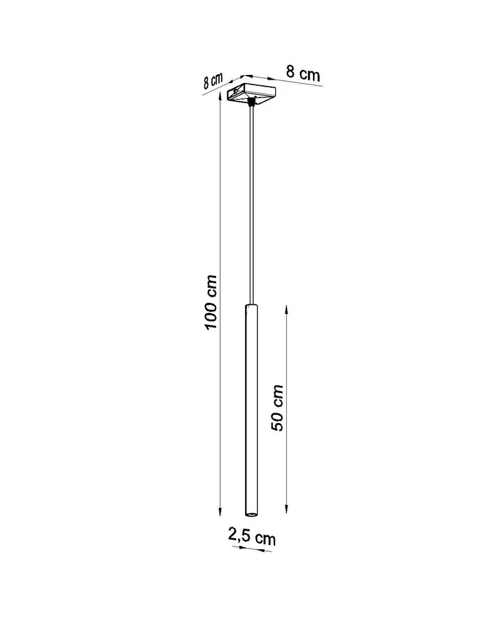 Lampa wisząca punktowa ∅8x100 cm biała