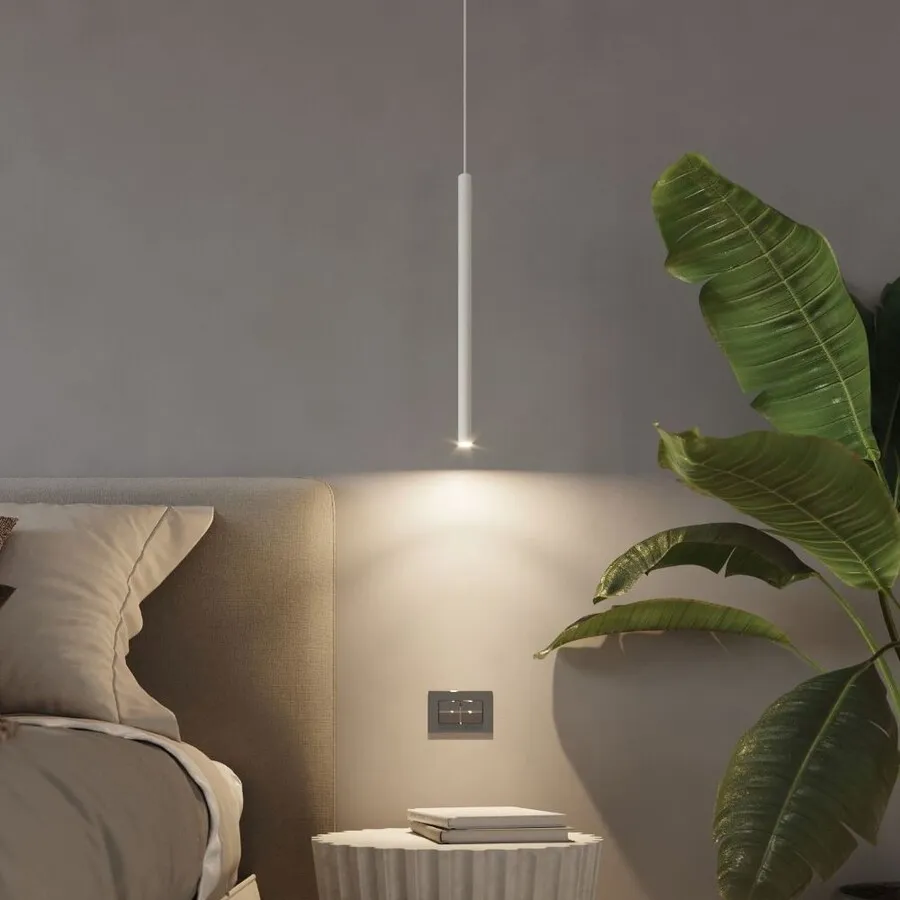 Lampa wisząca punktowa ∅8x100 cm biała