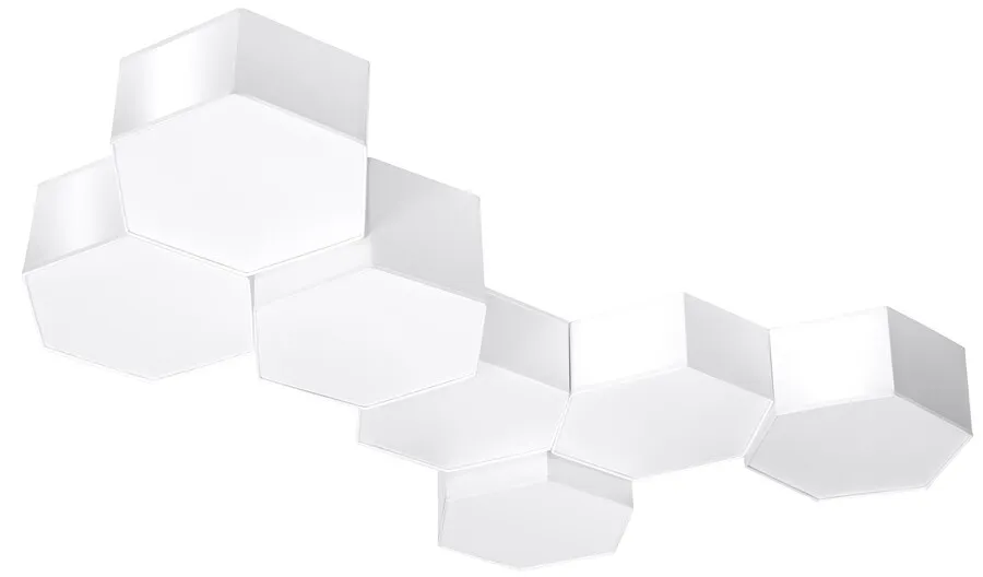 Plafon do salonu biały PVC 31x27x16 cm heksagon