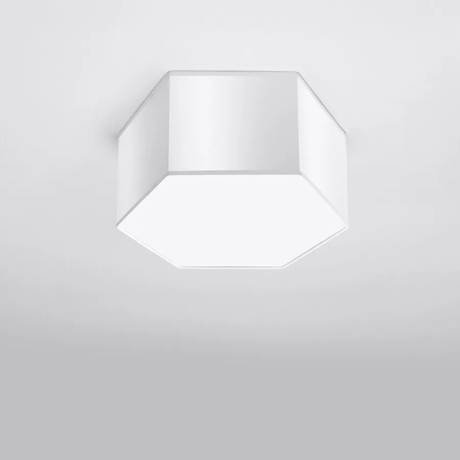 Plafon do salonu biały PVC 31x27x16 cm heksagon