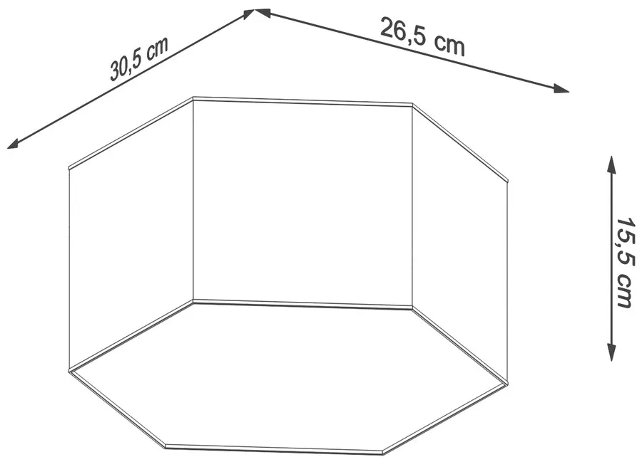 Plafon do salonu biały PVC 31x27x16 cm heksagon