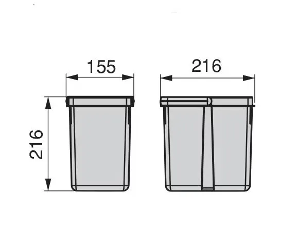 Kosze do sortowania odpadów Wurth ECO-EC / 2x6 l 