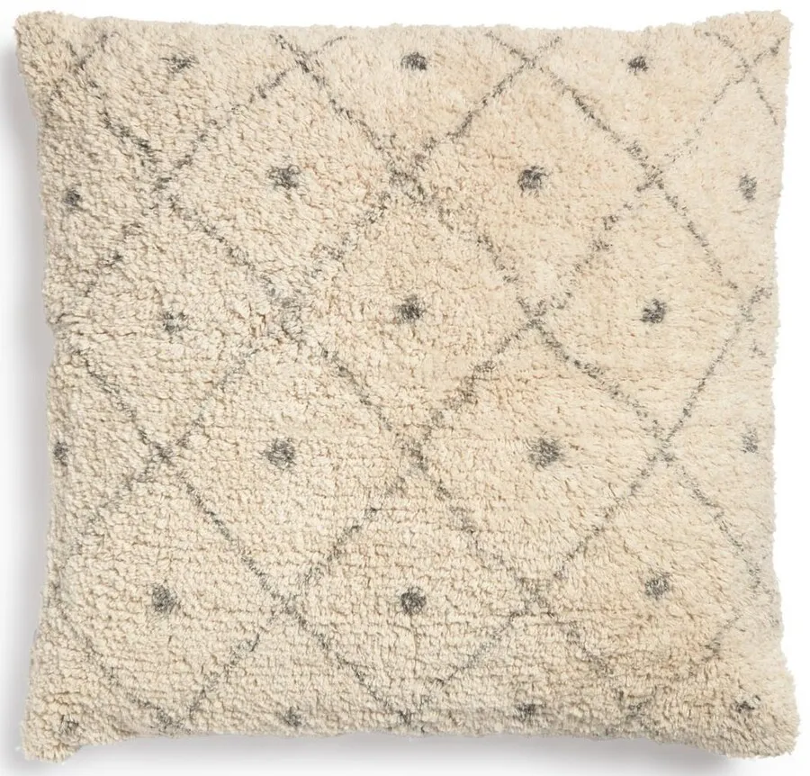 Poszewka na poduszkę 100% bawełna beżowa w niebieskie romby i kropki 50x50 cm