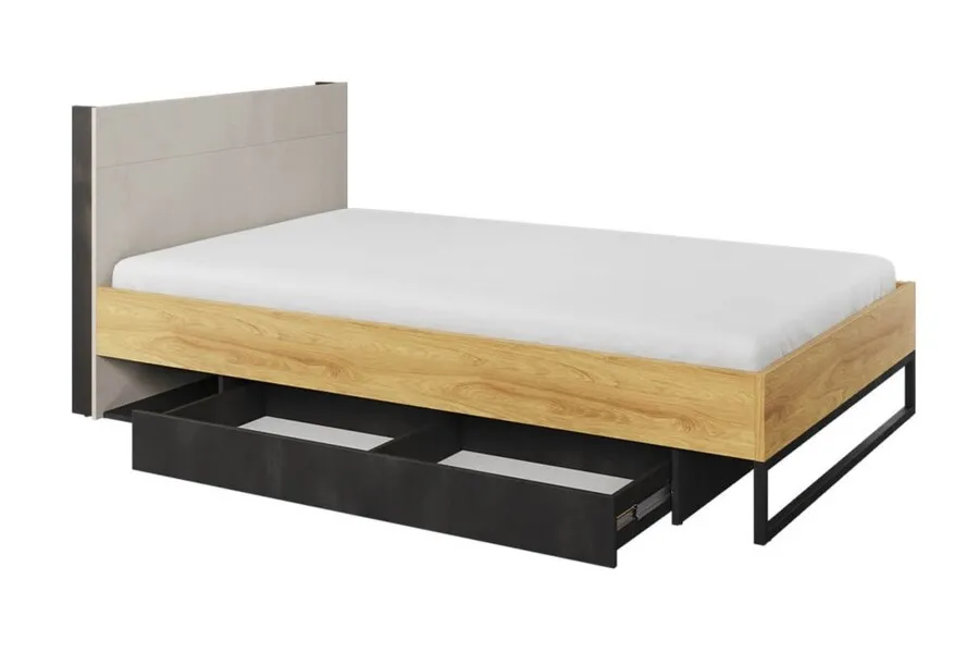 Łóżko TEEN FLEX TF-17 120x200 - hikora naturalna/silk flou