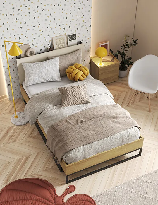 Łóżko TEEN FLEX TF-17 120x200 - hikora naturalna/silk flou