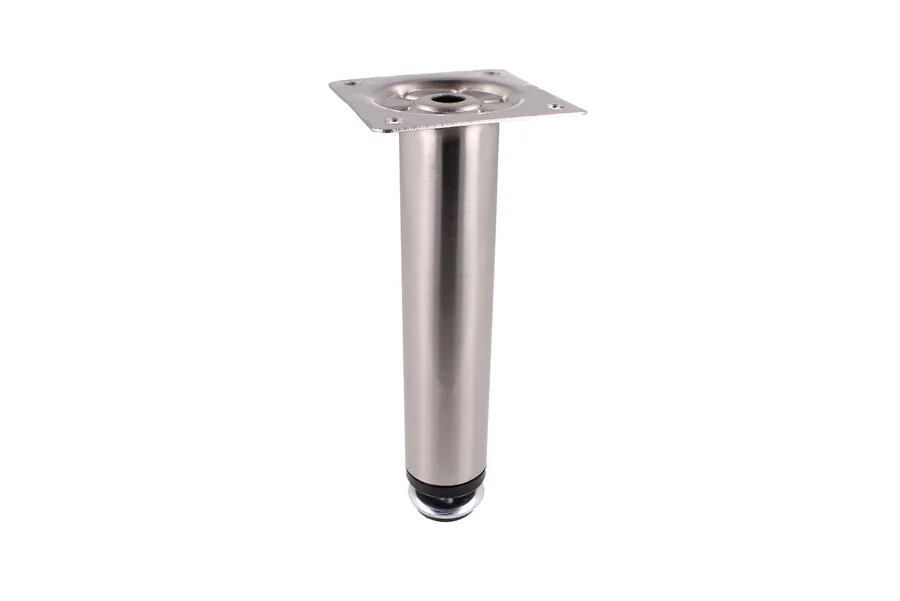 Nóżka okrągła D-737 z regulacją - stal szczotkowana / wys. 15 cm