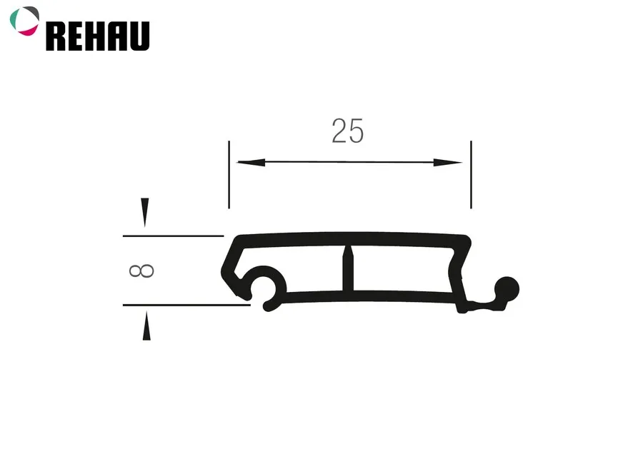 Profil żaluzji METALLIC-LINE - stal nierdzewna / wys. 8 mm / dł. 250 cm