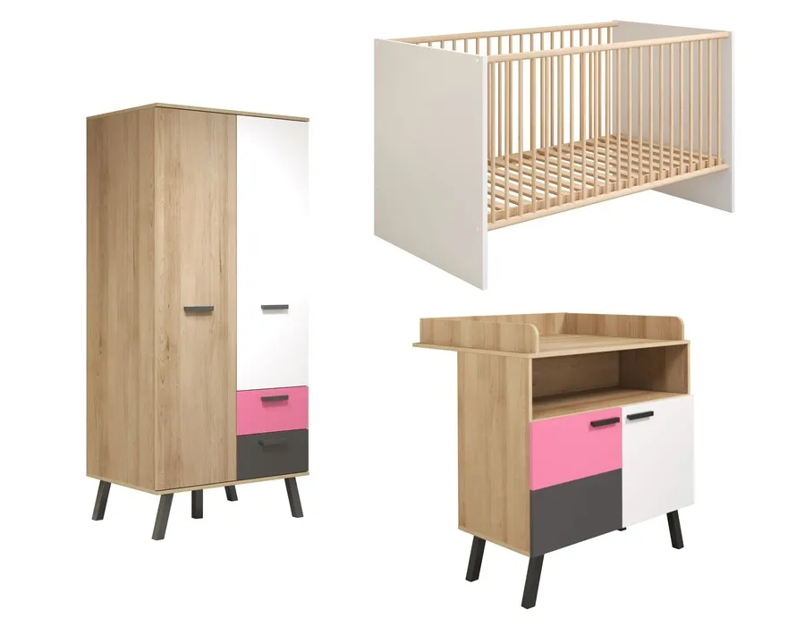 Zestaw mebli dziecięcych MATS BABY 02 - buk bianco/biały