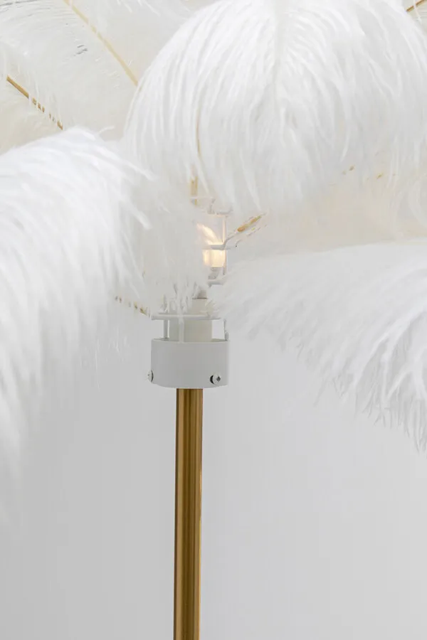 Lampa podłogowa FEATHER PALM - biały/złoty