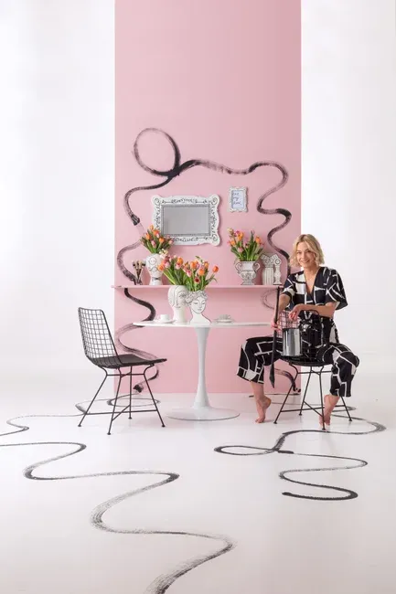 Wazon ceramiczny FAVOLA LADY 26 - biały/czarny