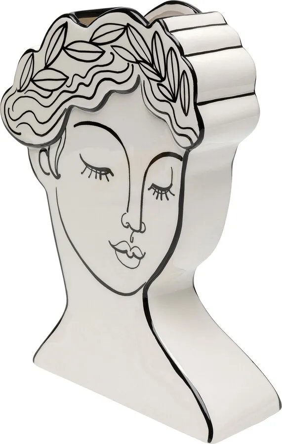 Wazon ceramiczny FAVOLA LADY 26 - biały/czarny