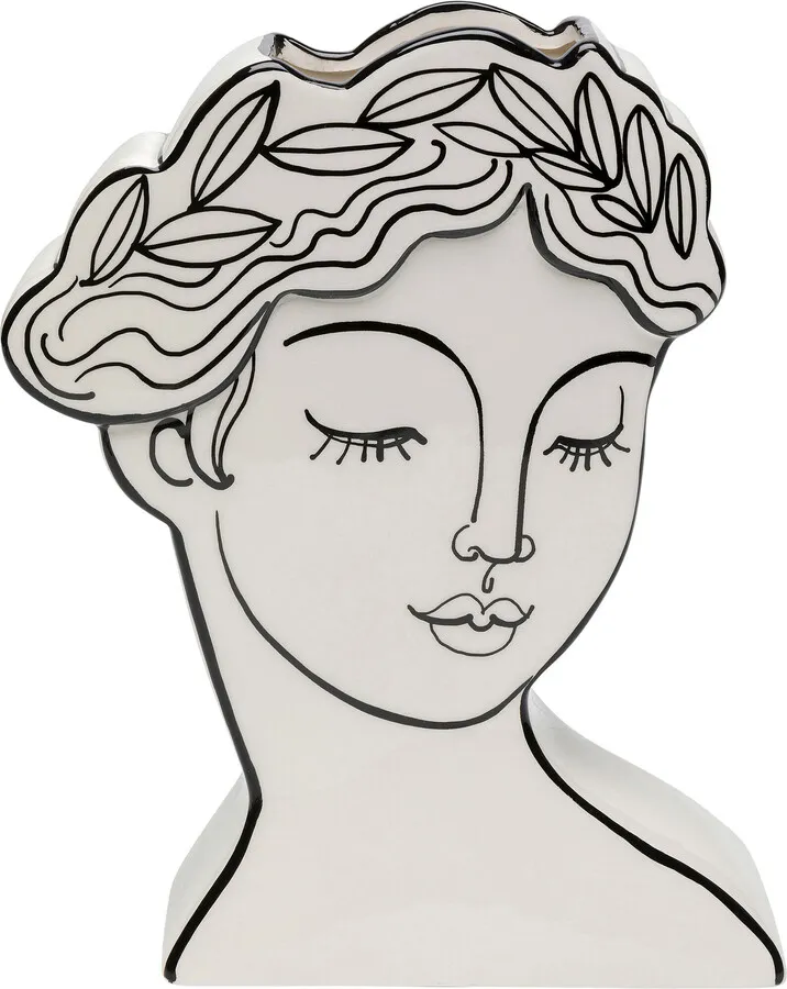 Wazon ceramiczny FAVOLA LADY 26 - biały/czarny