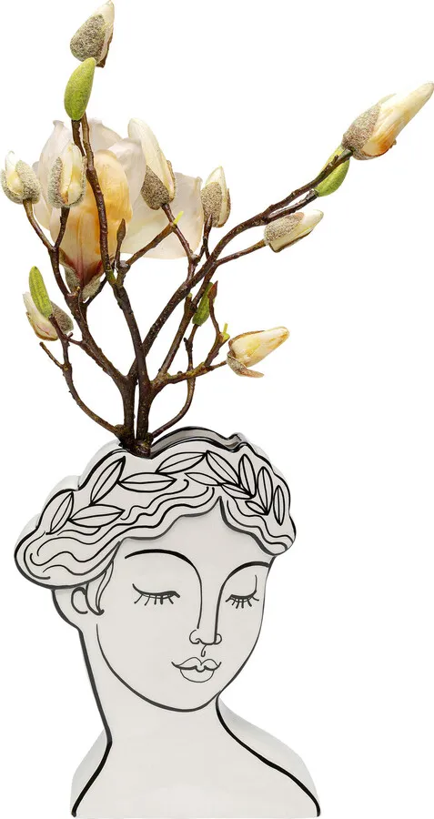 Wazon ceramiczny FAVOLA LADY 26 - biały/czarny