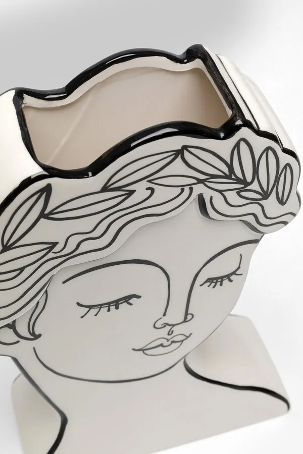 Wazon ceramiczny FAVOLA LADY 26 - biały/czarny