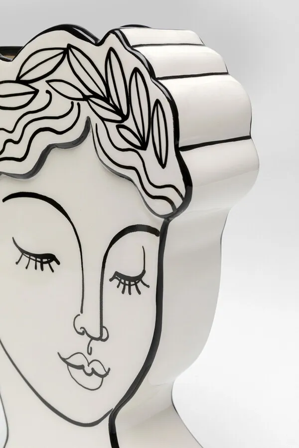 Wazon ceramiczny FAVOLA LADY 26 - biały/czarny