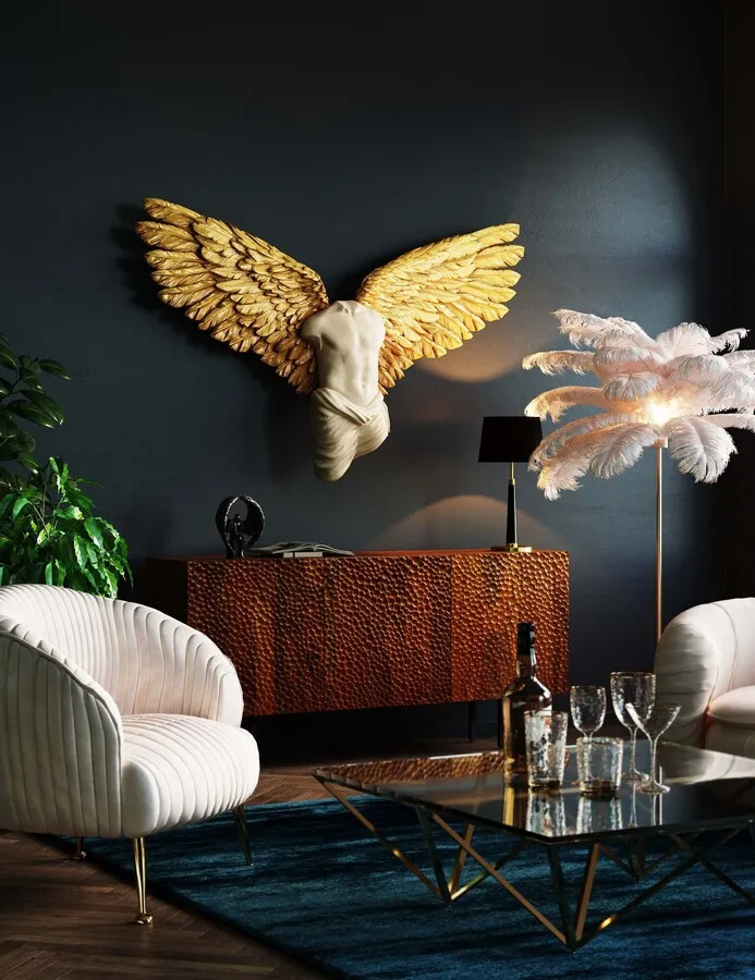 Dekoracja ścienna GUARDIAN ANGEL MALE 124x71 - beżowy/złoty