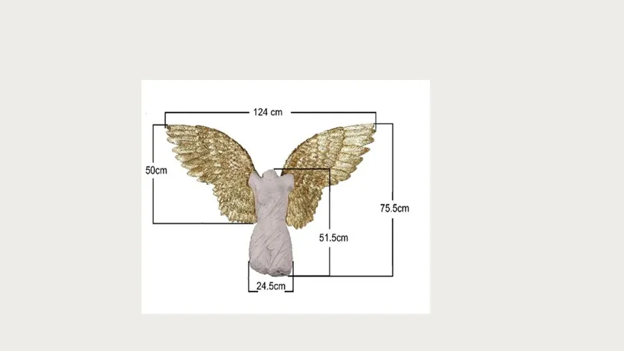 Dekoracja ścienna GUARDIAN ANGEL MALE 124x71 - beżowy/złoty