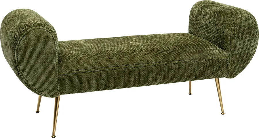 Ławka z bokami TRONO 140x50 - zielony/złoty
