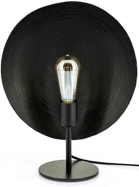 Lampa stołowa metalowa czarna 33x40 cm