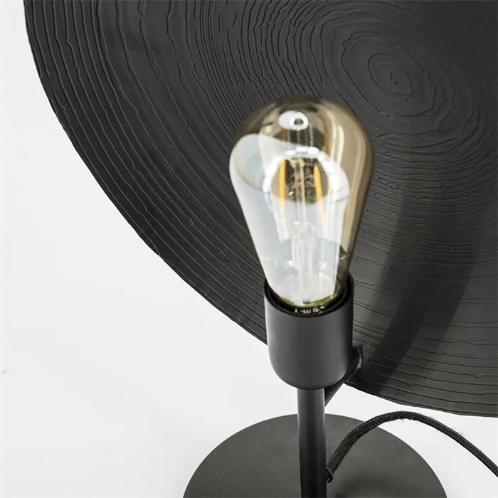 Lampa stołowa metalowa czarna 33x40 cm