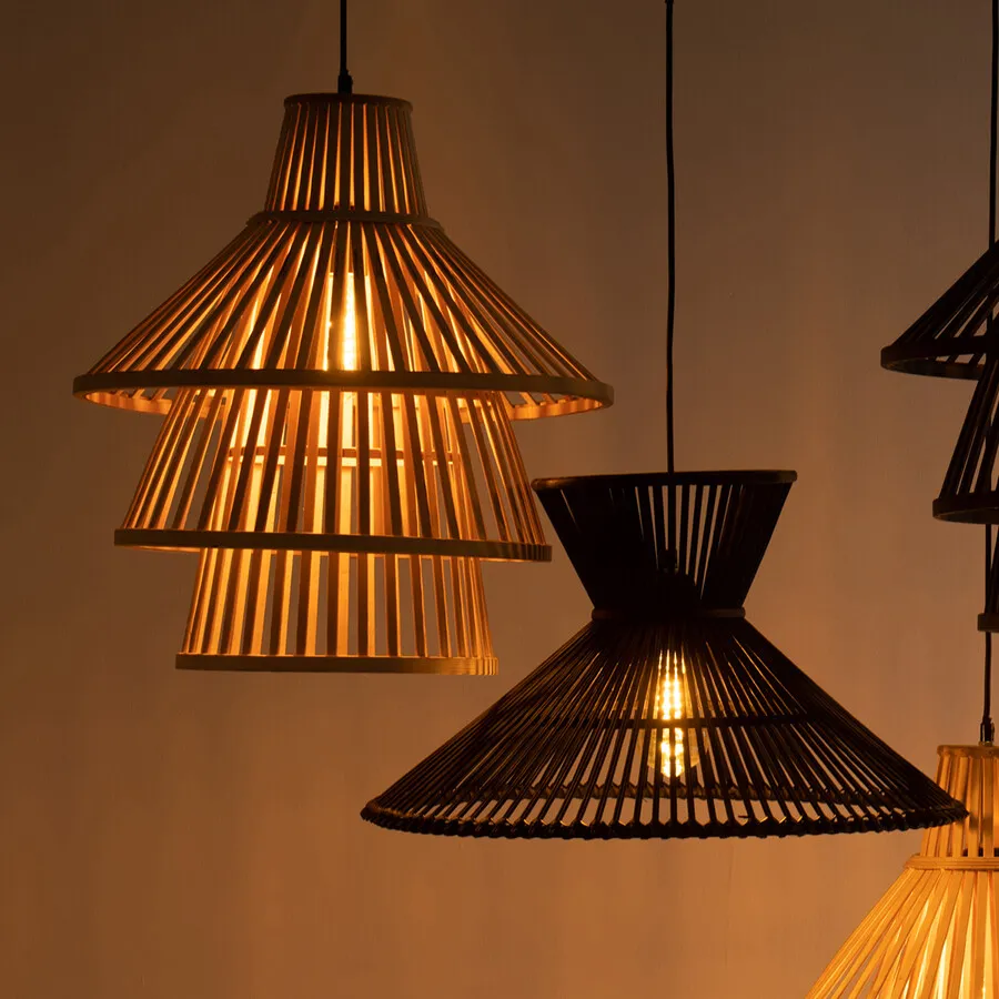 Lampa wisząca, duża - naturalny