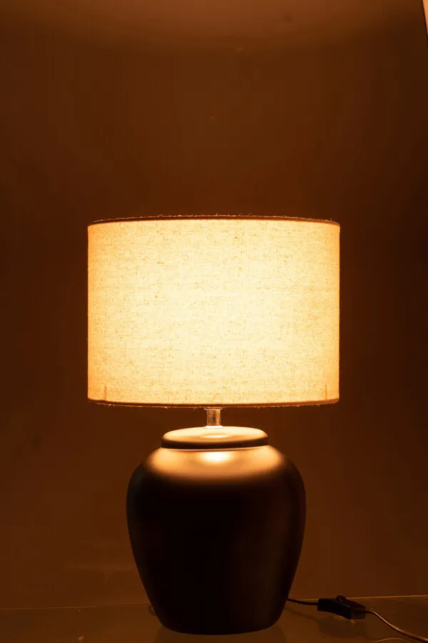 Lampa stołowa MELI - czarny/beżowy