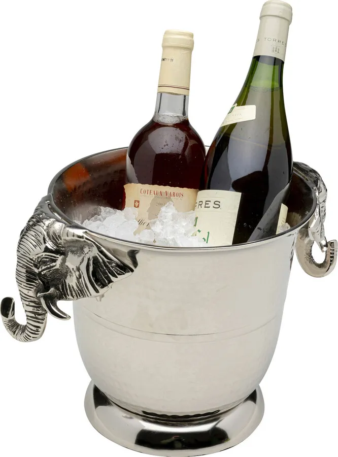 Cooler do wina HAPPY ELEPHANTS - srebrny