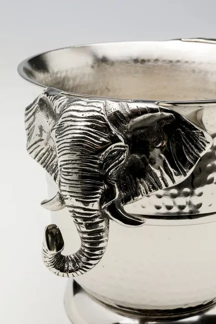 Cooler do wina HAPPY ELEPHANTS - srebrny