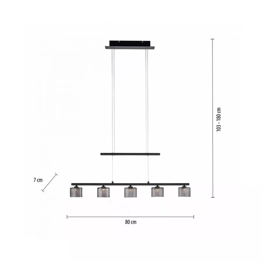 Lampa wisząca HYDRA 2209-18 - czarny
