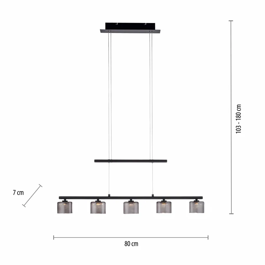 Lampa wisząca HYDRA 2209-18 - czarny
