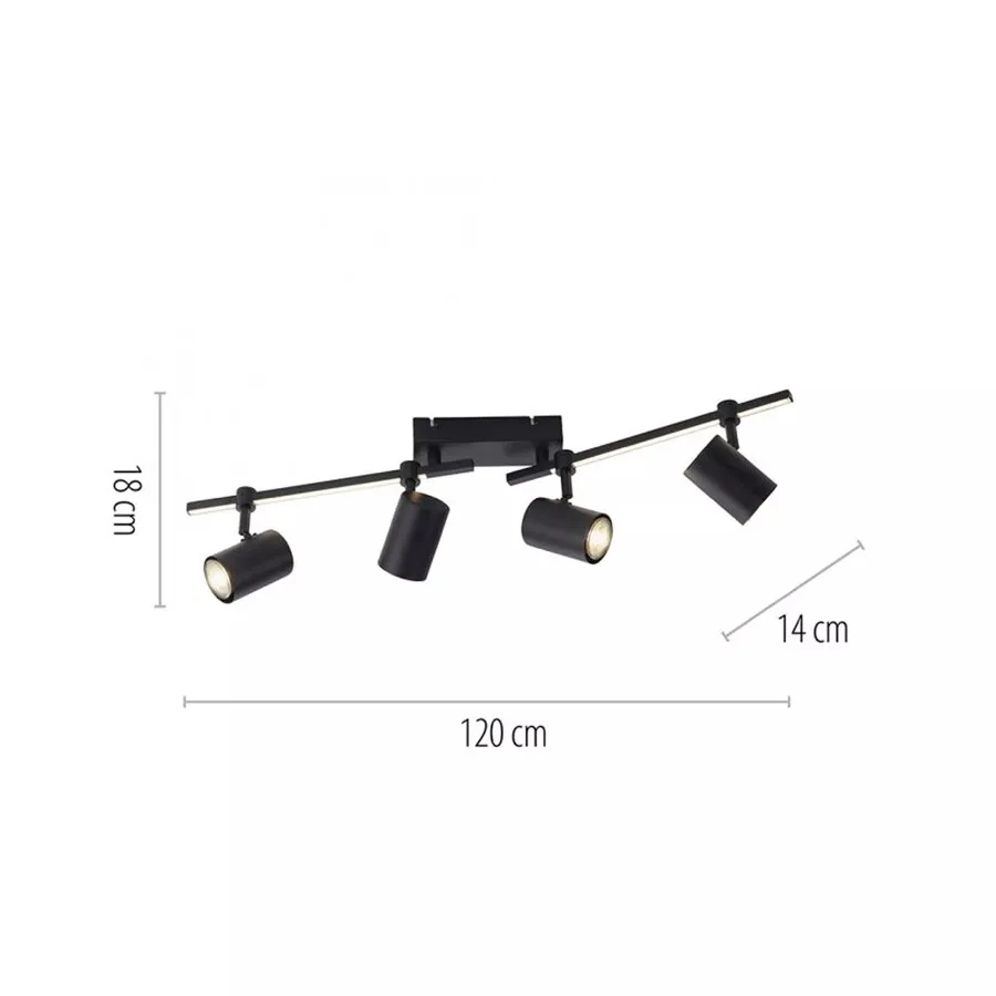 Lampa sufitowa BARIK 6525-18 - czarny