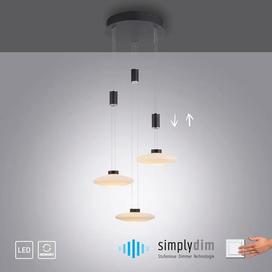 Lampa wisząca LAUTADA 2082-18 - czarny