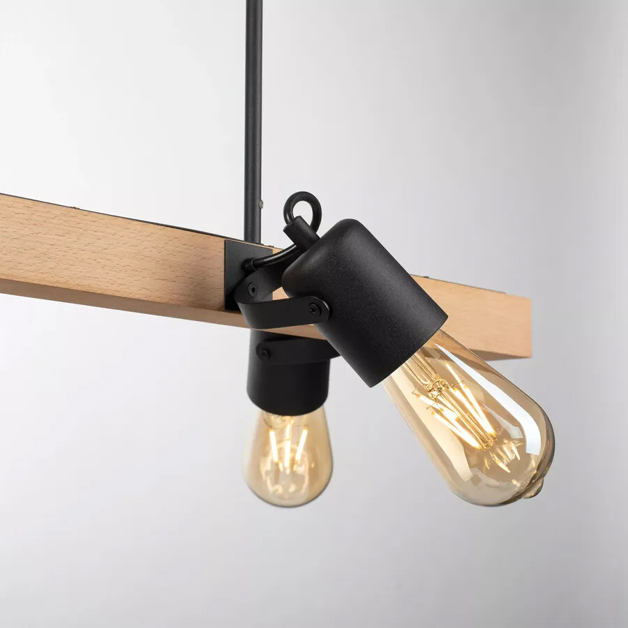 Lampa wisząca CANOP 15630-18 - czarny/naturalny