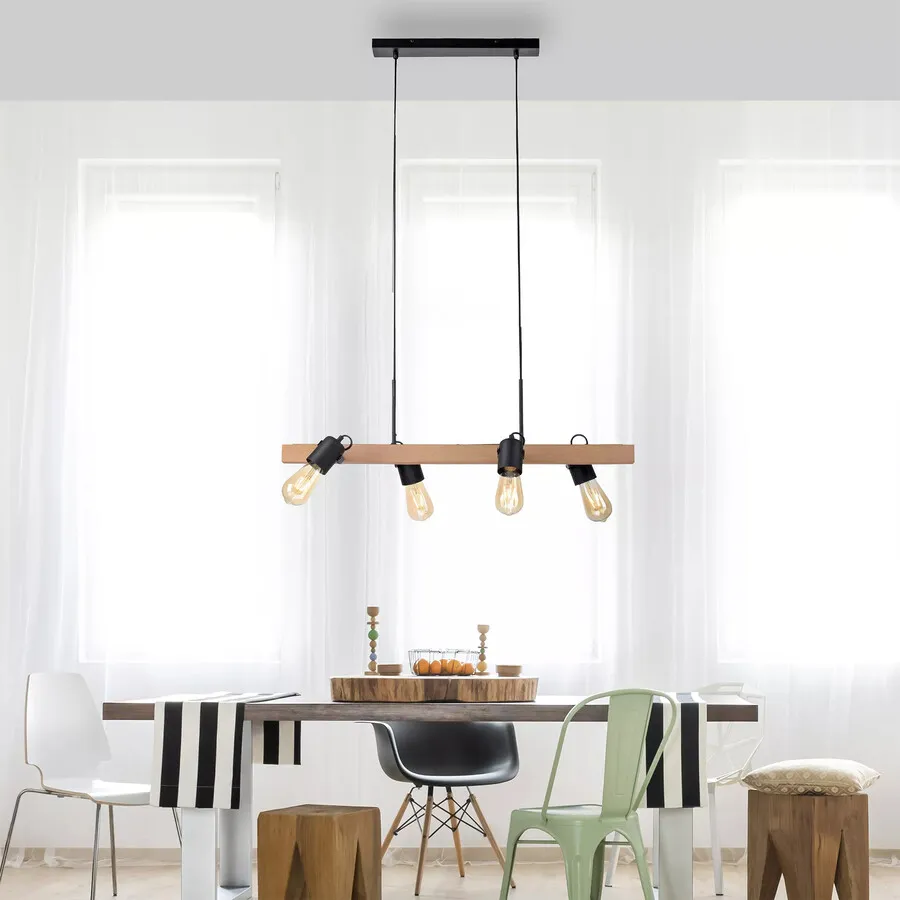 Lampa wisząca CANOP 15630-18 - czarny/naturalny