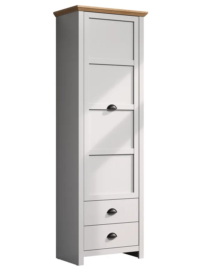 Szafa 1-drzwiowa LANDSIDE Garderoba - jasnoszary/dąb artisan