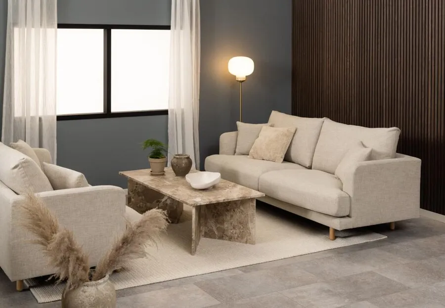 Stolik kawowy marmurowy VEGA 140 cm - kawowy