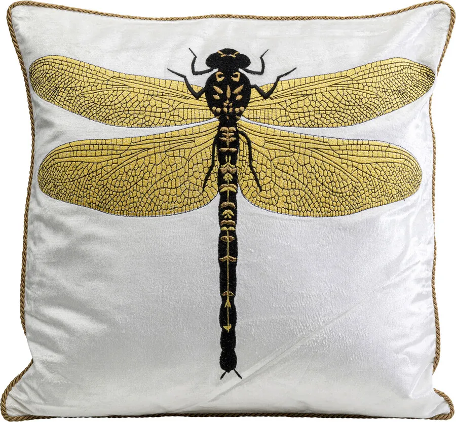 Poduszka dekoracyjna GLITTER DRAGONFLY 40x40 - biały