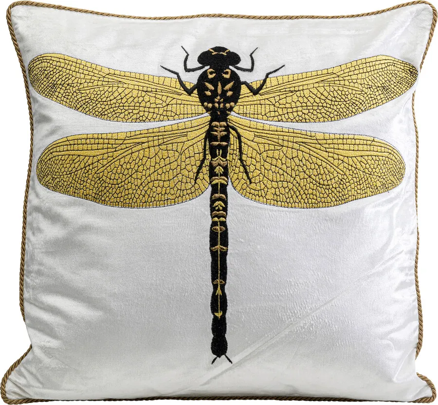Poduszka dekoracyjna GLITTER DRAGONFLY 40x40 - biały
