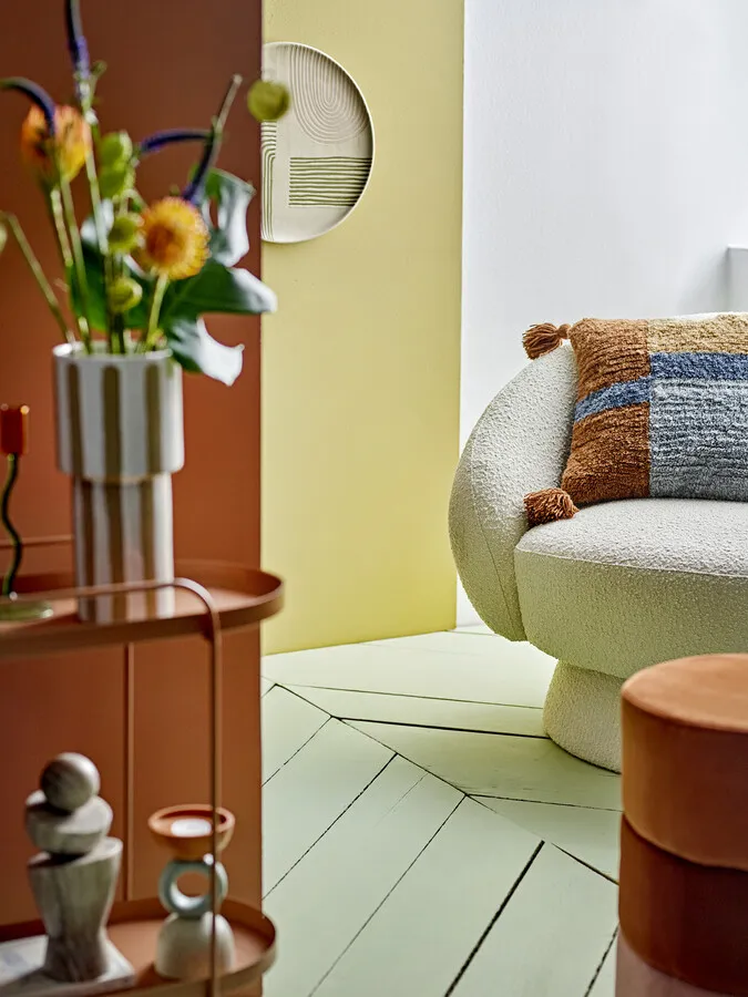 Fotel TED LOUNGE - biały/beżowy