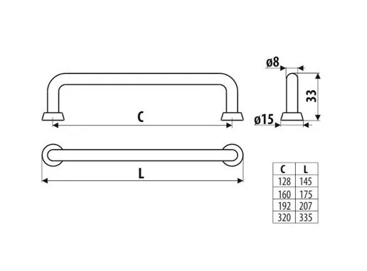 Uchwyt US18 - czarny mat, złoty / rozstaw 160 mm