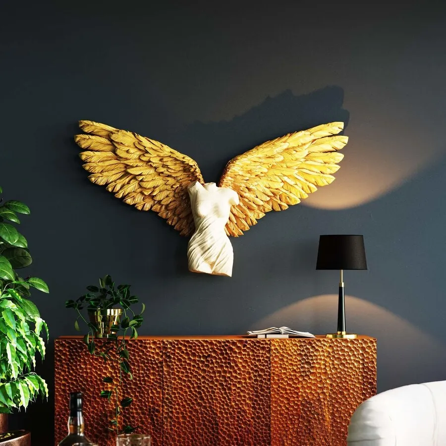 Dekoracja ścienna GUARDIAN ANGEL FEMALE 124x71 - beżowy/złoty