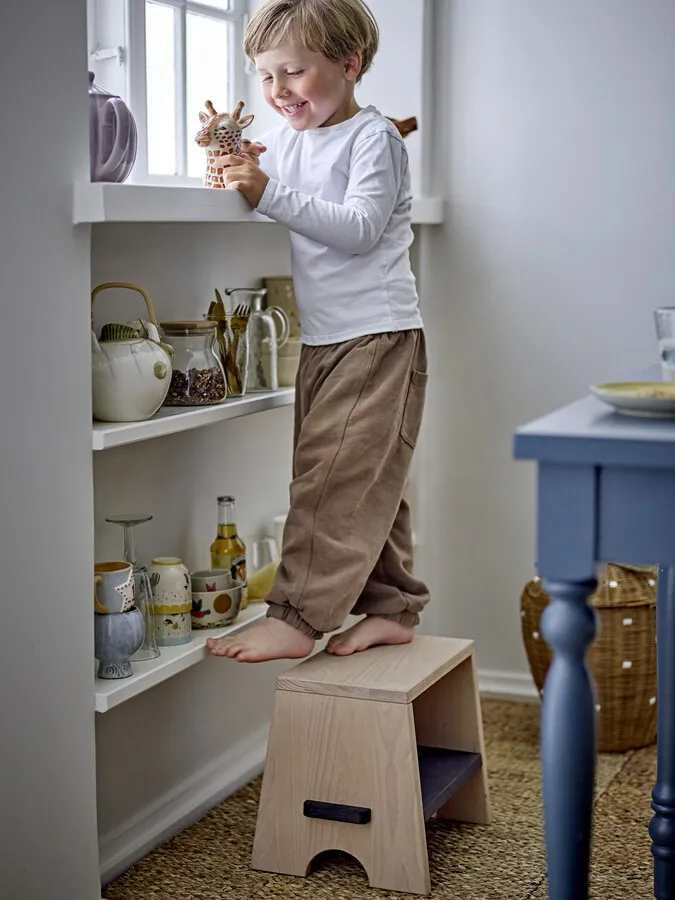 Taboret dziecięcy JELA - naturalny/czarny